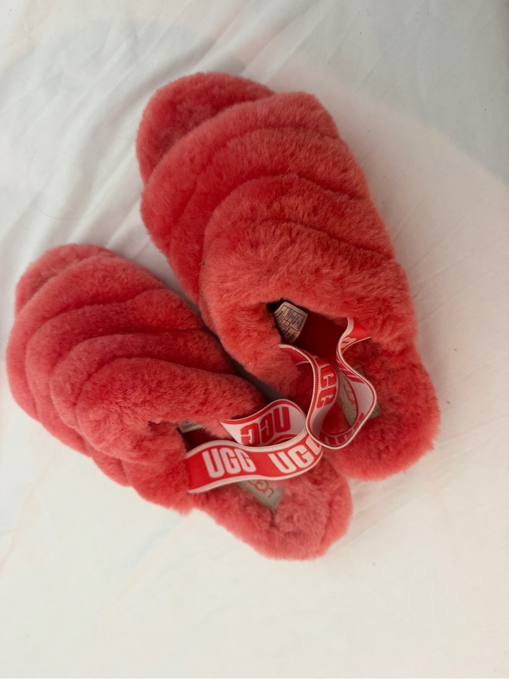 UGG Kids Plush Slide Slippers - Coral